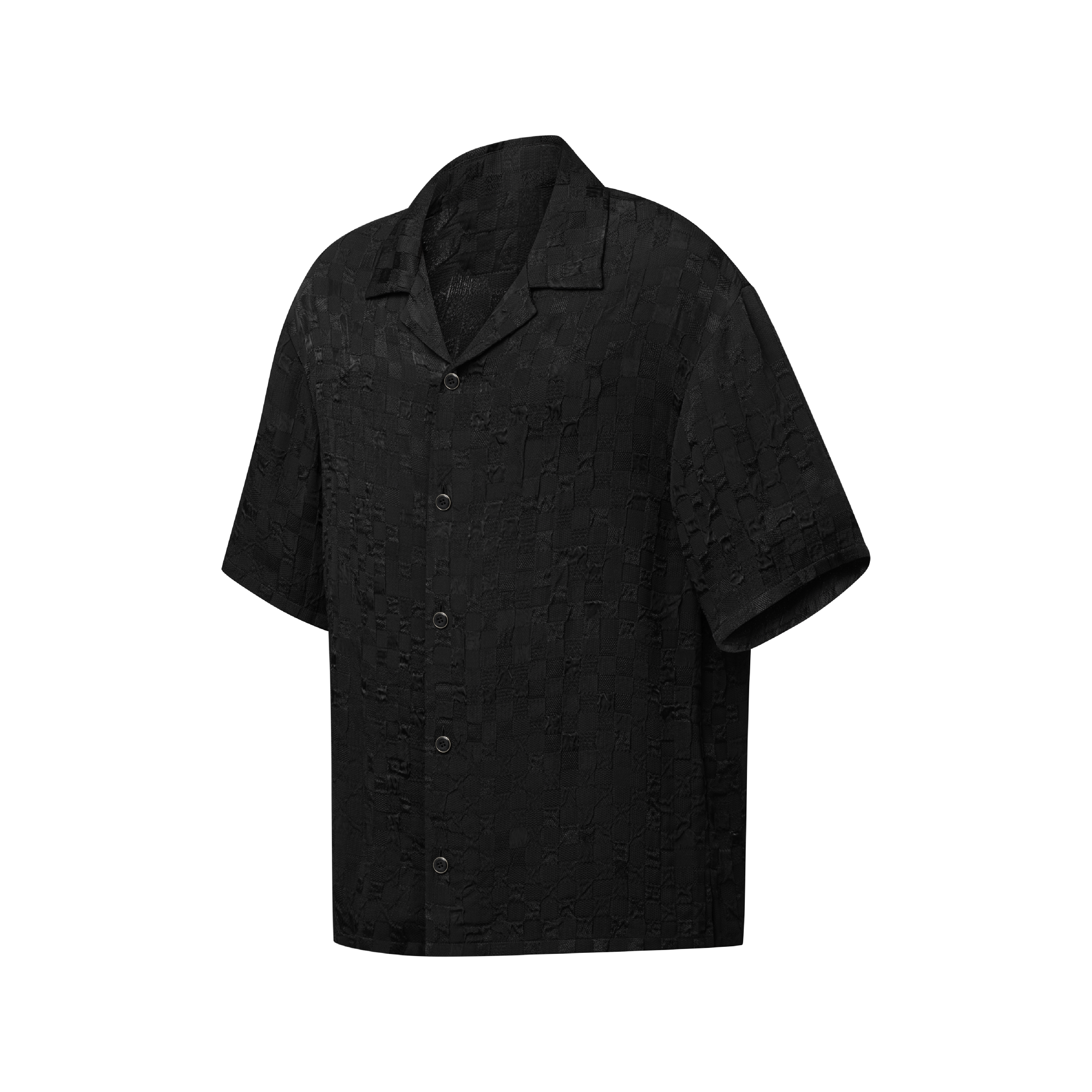 Louis Vuitton ブラック ボタンアップシャツ Graphic Jacquard Short-Sleeved Shirt - Ready-to-Wear | LOUIS